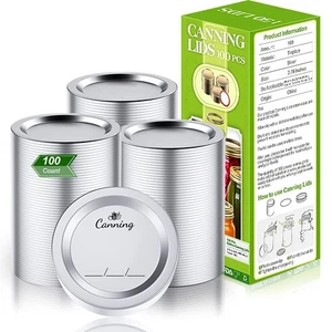 100pcs Regular Mouth Canning Lids, Canning Jar Lids for Ball, Kerr Jars, Split - Picture 1 of 7
