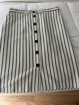 Women’s Talbots Navy & White Striped Below the Knee Skirt Size 10P   - Image 1 of 4