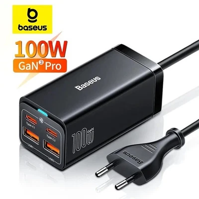 GaN3 100W Desktop Charger QC 3.0 4.0 USB C Phone MacBook Laptop Quick Charge - Image 1 of 4