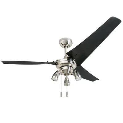 Phelix, 56 Inch Contemporary Indoor LED Ceiling Fan with Light, Pull Chain, D... - Image 1 of 4
