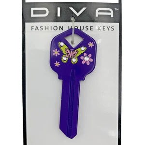 Key Blank Butterfly Hillman DIVA House Office Universal Purple Double sided - Bild 1 von 3