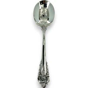 1941 Wallace Grande Baroque Large Soup Cream Spoon Sterling Silver 925 6 1/8" - Picture 1 of 3