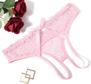 Women Lace Panties Hollow Out Rear Bowknot Underwear Ruffle Cheeky Briefs 1-3 Pa - Picture 1 of 21