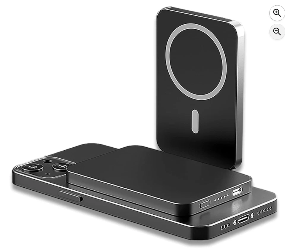 Магнитное беспроводное зарядное устройство 5000 мАч 20 Вт USB-C 15 Вт банк питания для iPhone 17–12 - Изображение 1 из 4