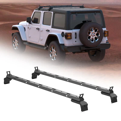 300LBS Roof Rack Cross Bars For 2007-2024 Jeep Wrangler JK JKU JL JLU Unlimited Foto 1 de 4