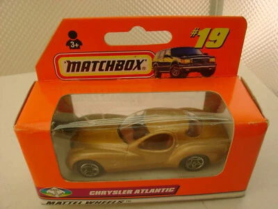 1997 MATCHBOX SUPERFAST #19 GOLD CHRYSLER ATLANTIC NEW IN BOX - Image 1 of 4