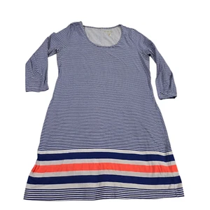 Vestido Lilly Pulitzer Shrt Mujer Azul L Algodón Manga Larga Rayas Faro Informal - Imagen 1 de 13