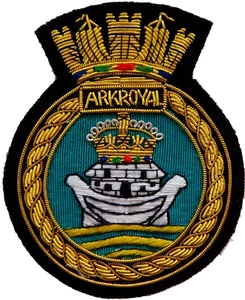 HMS Ark Royal Royal Navy GOLD WIRED Patch Badge - MOD LICENSED - Picture 1 of 4