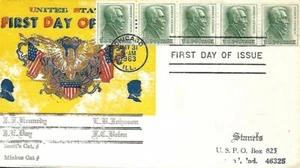 USA 1963 FDC STANLETS HOME MADE ONE OF A KIND ANDREW JACKSON + CACHET - Picture 1 of 1