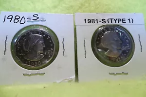 2 Ea. SUSAN B. ANTHONY PROOF DOLLAR COINS 1980-S & 1981-S - Bild 1 von 5