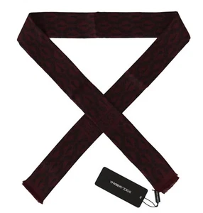 DOLCE & GABBANA Schal Bordeaux 100 % Seide Krone Chili Krawatte 140x25 UVP $ 220  - Bild 1 von 8