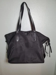Botkier New York Double Handle Zip Top Large Nylon Tote Handbag Black EUC - Picture 1 of 7