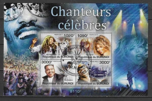 Lote 2154 Celebridades Tina Turner Bob Marley Bloque Burundi 2011 Sellado - Imagen 1 de 1