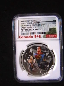 2016 - Kanada 1 oz Batman v Superman Dawn of Justice Trinity Silbermünze NGC PF70 - Bild 1 von 4