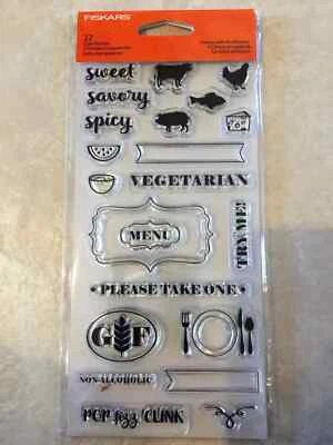 Clear Acrylic Stamp Set by Fiskars Stamps Hostess with the Mostest 146890-1001 - Image 1 of 2