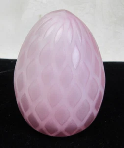 MURANO PINK MOTHER of PEARL  Satin  EGG Shape  PAPERWEIGHT   Vintage - Picture 1 of 3