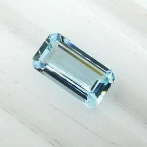 NATURAL AQUAMARINE GEMSTONE OCTAGON CUT FACETED 3.50CT LOOSE FOR JEWELRY MAKING - Picture 1 of 4
