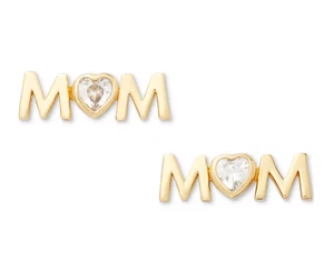 BRAND NEW KATE SPADE NEW YORK GOLD-TONE CUBIC ZIRCONIA MOM STUD EARRINGS NWT - Picture 1 of 5