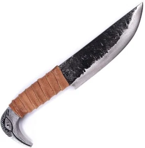 Handmade Carbon Steel Viking knife Ravens Head Knife For Camping Huntig Outdoor - Picture 1 of 2