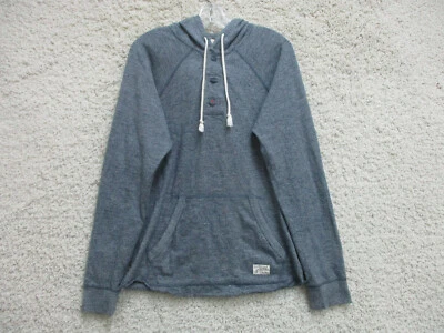 VANS Sweater Medium Adult Blue Hoodie Pullover Henley Button Pockets Stretch Men - Image 1 of 4