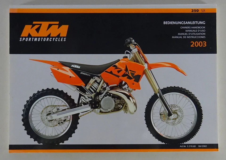 Istruzioni D'Uso / Manuale KTM 250 SX Modello Dell'Anno 2003 - Immagine 1 di 1