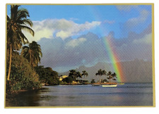 Kane'ohe Bay, Windward O'ahu Hawaii Rainbow Postcard