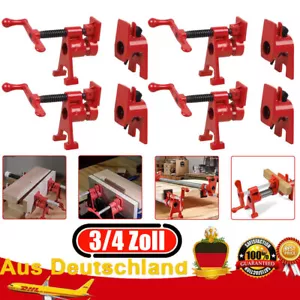 4x Schraubzwingen 3/4" Holzbearbeitung Klemme Rohrzwingen Korpuszwinge Fugzwinge - Bild 1 von 13