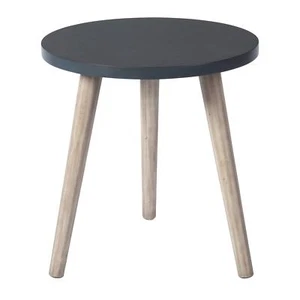 Signature Design By Ashley Fullersen Small Round Wood Accent Table 18.5' Dark Bl - Picture 1 of 5