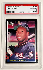 1985 DONRUSS KIRBY PUCKETT ROOKIE PSA 8 HOF TOP - Bild 1 von 2