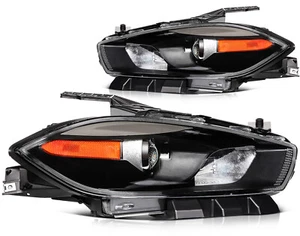 Headlights Assembly Left+Right For 2013-2016 Dodge Dart Black Housing - Picture 1 of 9