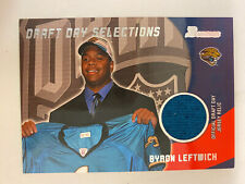 2003 Bowman BYRON LEFTWICH RC Rookie Draft Day Selections Jersey Relic! Jaguars