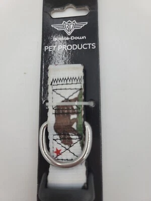 Nuevo Collar de Perro con Hebilla República de California Talla Med 11"-17" Ajustable Foto 1 de 2