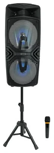 Technical Pro Dual 8" Rechargeable Karaoke Machine System w/Stand+Wireless Mic - Picture 1 of 12