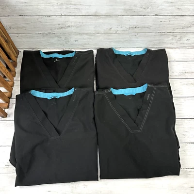 Lote de 4 Camisas Médicas Carhartt Force Mujer Bolsillos Pequeños Manga Corta Negras Usadas Foto 1 de 4