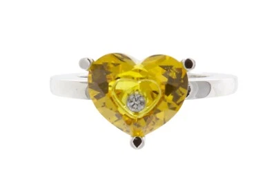 Anillo Chopard Amarillo Lucita Corazón Redondo Diamante Feliz en Oro Talla 6.75 Foto 1 de 4