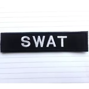 PARCHE DE GANCHO BORDADO MILITAR INSIGNIA ESPECIAL DE POLICÍA SWAT TAB NEGRO - Imagen 1 de 5