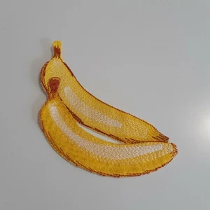 Banana Exotic Fruit Handmade Sew-On Embroidered Patch - Picture 1 of 5