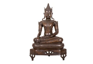 Eine Große Antike Bronze Figur Des Buddha , Burma oder Nord -Thailand 16. Jh. - Bild 1 von 8