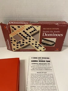 Cardinal Premier Edition Double Six Jumbo Dominoes Catalin Vintage 1993 Box/Case - Picture 1 of 4
