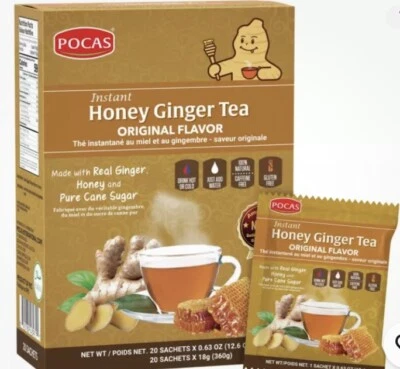 Pocas 蜂蜜姜茶原装速溶 (20 克拉 ) 有效期至:04/27 全新 免运费 — 第 1/3 张图片