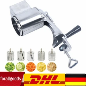 Manuelle Kartoffelreibe Reibemaschine Küchenmaschine mit 5 Trommeln Reiben Küche - Bild 1 von 11