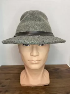 RARE VINTAGE Wimberly's Western Hatters Wool Fedora Hat Gray Size 6 7/8-7 S-M - Picture 1 of 11