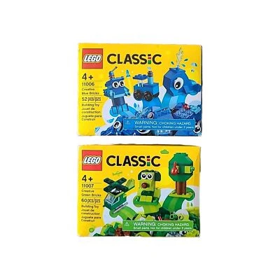  Lego Classic Creative Green Bricks (11007) And Creative Blue Bricks (11006) New - Image 1 of 4