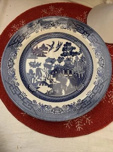 SET OF 2 Churchill- BLUE WILLOW - 10.1/4” DINNER PLATES - Picture 1 of 5