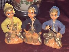 Vintage Tilso 3/Hong Kong Golden Fantasy Pixie Elf Figures Playing Instruments