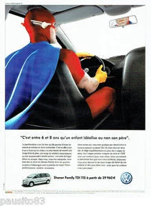 PUBLICITE ADVERTISING  026  2002  Volkswagen le Sharan Family  TDI 115 - Picture 1 of 1
