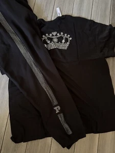 Victoria's Secret Pink Bling Rhinestone Campus Tee Shirt + Gym Pants Set L ❤️❤️ - Picture 1 of 6