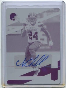 2019 Elite Printing Plate Magenta / Autograph Nick Chubb 1/1 Cleveland Browns - Picture 1 of 2