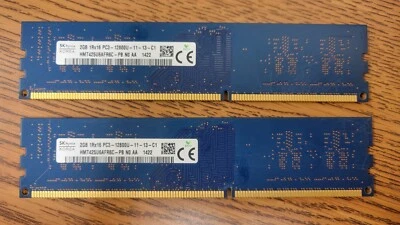 SK Hynix 4GB (2x2GB) HMT425U6AFR6C-PB PC3-12800U RAM Memory Modules - Image 1 of 2
