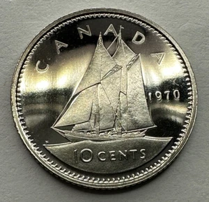 1970 kanadische 10 Cent Dime Proof-like Münze unzirkuliert. Schöne Münze!!! - Bild 1 von 6